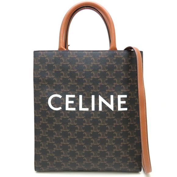 CELINE 191542 Shoulder Bag, 2-Way, Calfskin, Triomphe Canvas, Tan, 352620 - Picture 1 of 10
